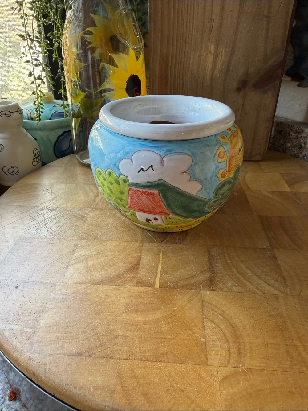 Hand Painted Italian “La Bottega” Village Planter | Signed Stefano di Cari